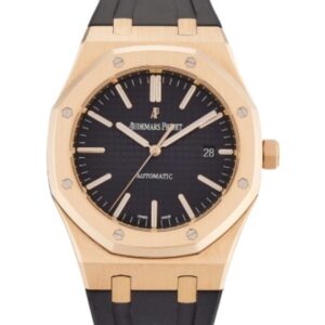 오데마피게 로얄오크 “Counterweight” Selfwinding 41mm 15400 Rose Gold Rubber Strap Black Dial[APS]