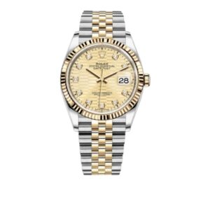 롤렉스 데이저스트 36mm 126233-0045 Half Yellow Gold Diamond Fluted Motif Champagne Dial Jubilee[VS]