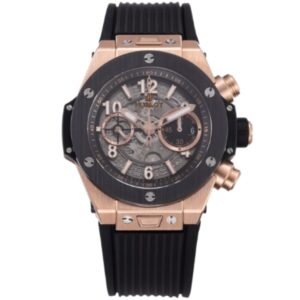 위블로 빅뱅 Unico 45mm 411.OM.1180.RX Rose Gold Black Rubber Strap Silver Skeletonized[BBF]