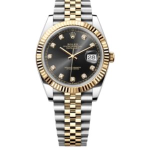롤렉스 데이저스트 41mm Counterweight 126333-0006 Half Yellow Gold Black Diamond Dial Jubilee[ARF]