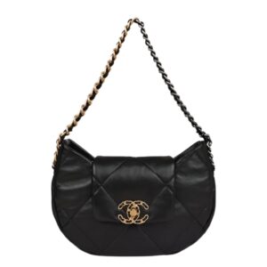 [프리미엄/해외배송]샤넬 19 플랩 호보백(블랙/금장/램스킨)