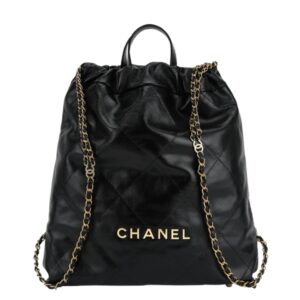 [프리미엄/해외배송]샤넬 22백 라지 백팩(블랙/금장/카프스킨)