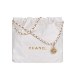 [프리미엄/해외배송]샤넬 22백 미디엄 핸드백(화이트/금장/램스킨)