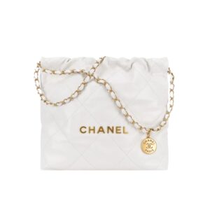 [프리미엄/해외배송]샤넬 22백 스몰 핸드백(화이트/금장/램스킨)