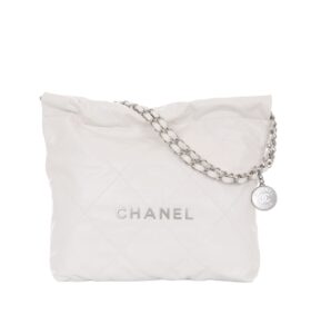 [탑티어/해외배송]샤넬 *정품가죽* 22백 스몰 핸드백(화이트/은장/카프스킨)