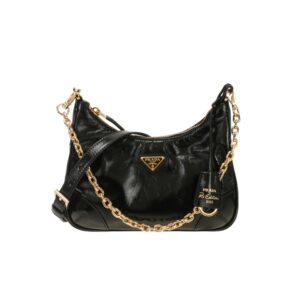 [프리미엄/해외배송]프라다 리에디션 2005 레더 숄더백(블랙/링클레더)