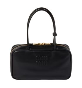 [프리미엄/해외배송]미우미우 보 탑 핸들 백 미디엄(블랙)