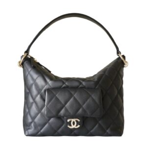 [프리미엄/해외배송]샤넬 빈티지 퀼팅 호보백(블랙/금장/카프스킨)