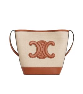 [프리미엄/해외배송]셀린느 퀴르 트리옹프 버킷백 스몰(내추럴/탠)