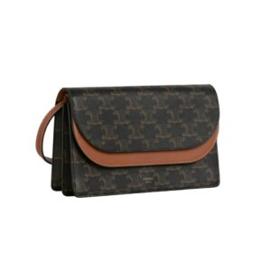 [프리미엄/해외배송]셀린느 스트랩 지갑(탠/트리옹프 캔버스)