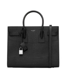 [프리미엄/해외배송]생로랑 크로커다일 삭 드 쥬르 스몰(블랙/은장)