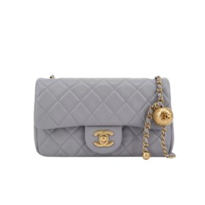 [프리미엄/해외배송]샤넬 클래식 골드볼 미니 플랩 백(그레이/금장/램스킨)