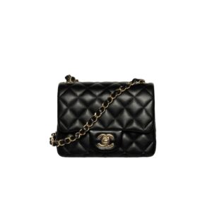 [프리미엄/해외배송]샤넬 클래식 쁘띠삭 플랩 백(블랙/금장/램스킨)