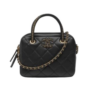 [프리미엄/해외배송]샤넬 탑핸들 체인 볼링백(블랙/금장/램스킨)