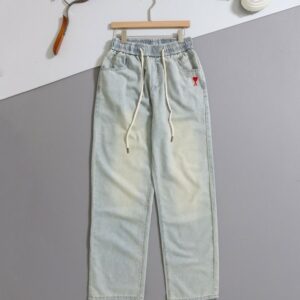 [국내배송]아미 하트로고 세미 와이드 진