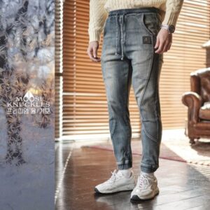 [국내배송]무스너클 이태리 청 기모 조거팬츠