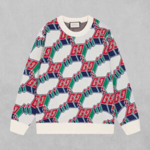 [국내배송]구찌 스퀘어 GG 지오메트릭 울 자카드 니트 풀오버