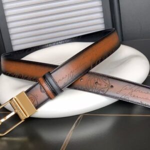 [국내배송]벨루티 (최상위버전) 볼루테 스크리토 레더 양면벨트 (브라운&다크블루)