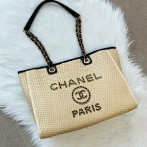 [국내배송]샤넬 라탄 베이지 도빌백