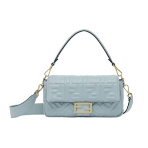 [프리미엄/해외배송]펜디 바게트 백 미디엄 FF(블루 그레이)